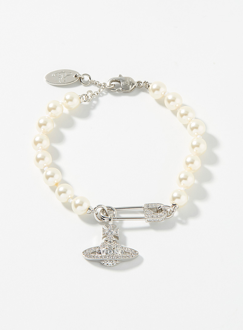 Vivienne Westwood Silver Lucrece pendant pearl bracelet for women