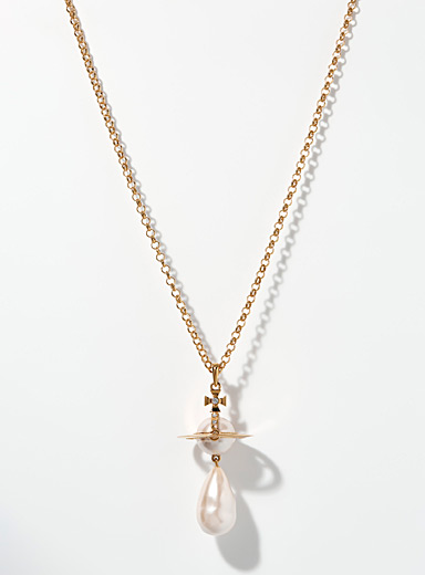 Imposing mother-of-pearl bead orb golden necklace | Vivienne Westwood ...