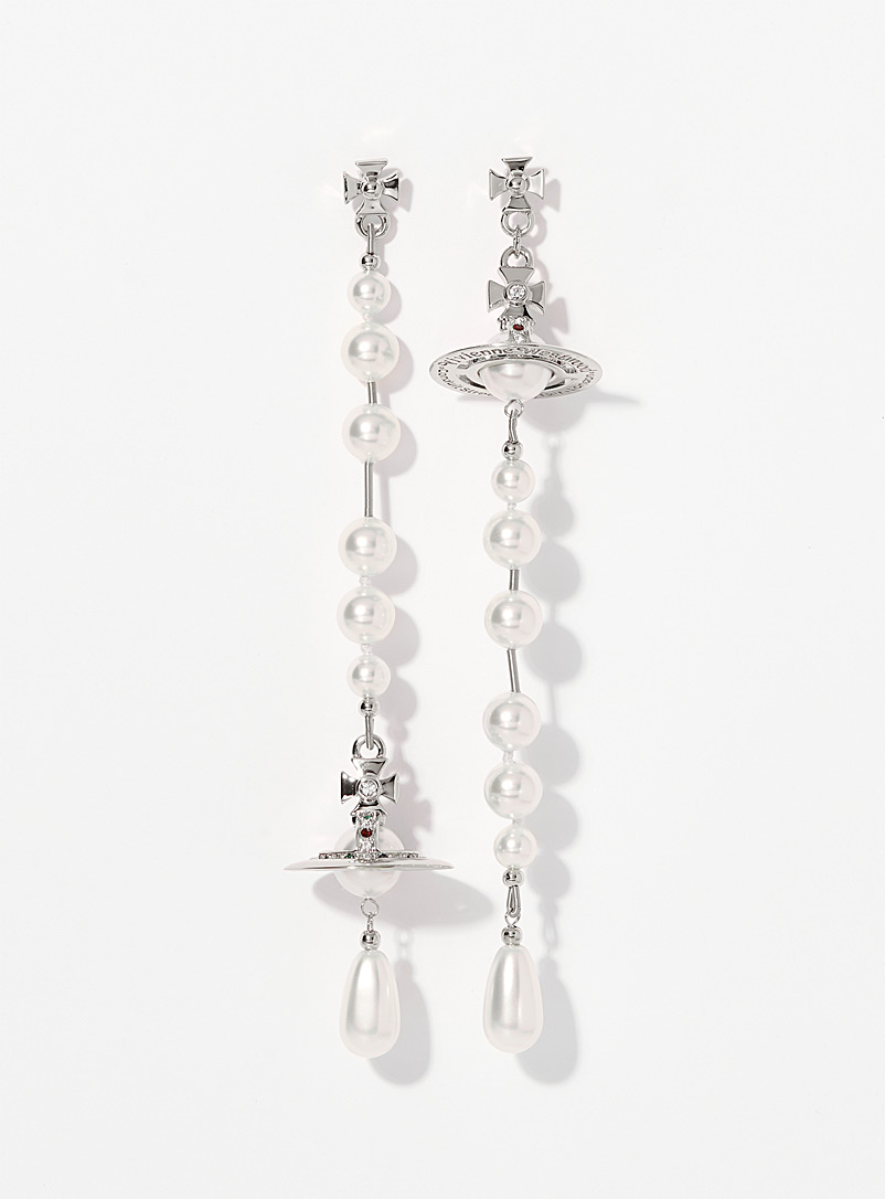 Vivienne Westwood Pearly Silver-toned Broken Pearl earrings for women