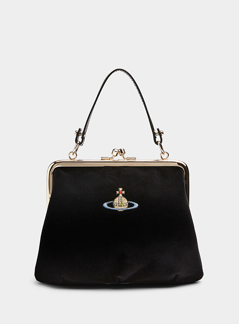 Vivienne Westwood Black Granny velvet handbag for women