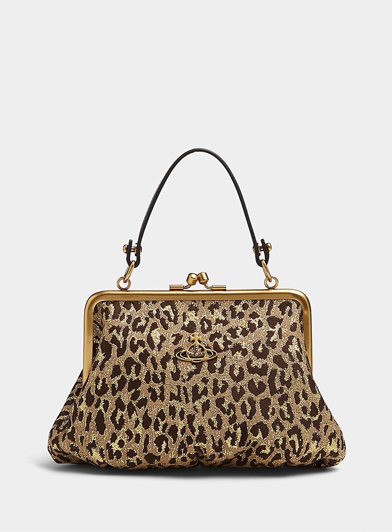 Vivienne Westwood Patterned Brown Granny leopard handbag for women