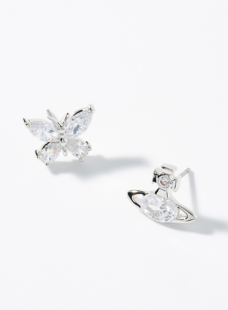 Vivienne Westwood Silver Elianne mismatched earrings for women