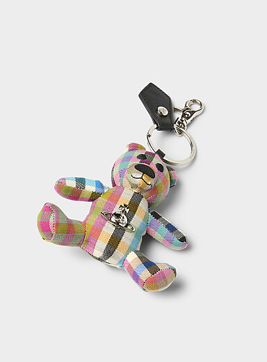 Le porte-cl&eacute;s ourson tartan pure laine