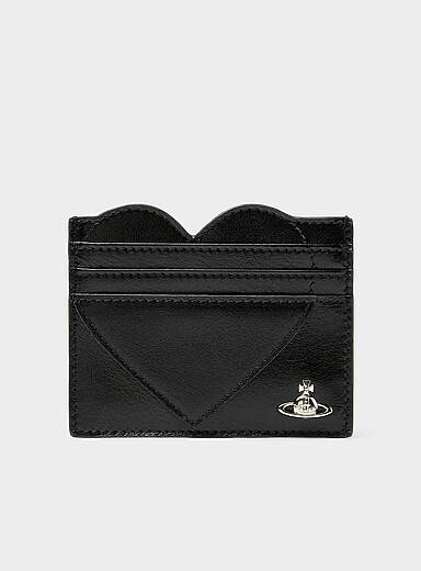 Leather heart-themed cardholder
