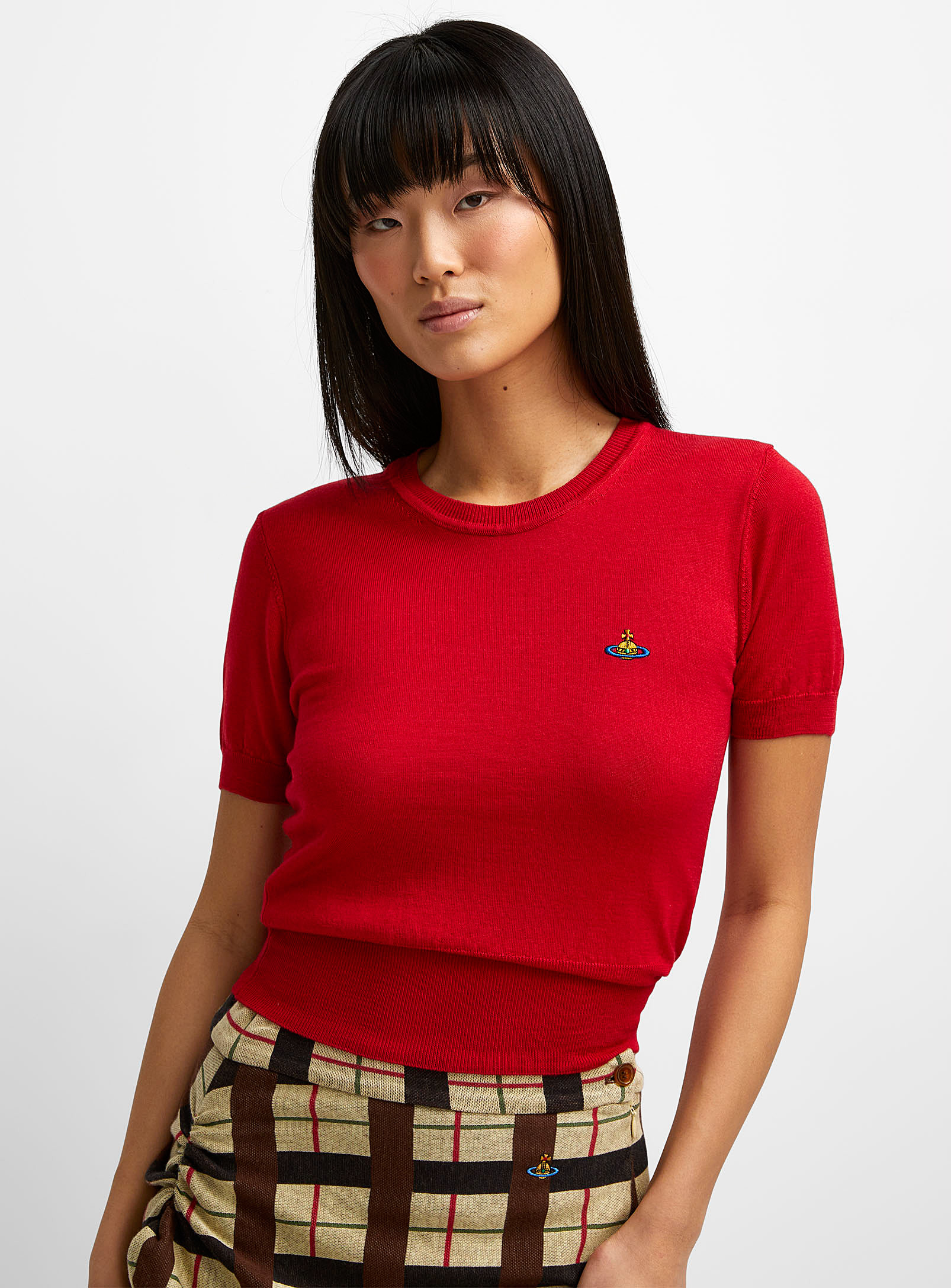 Shop Vivienne Westwood Bea Short-sleeve Sweater In Red