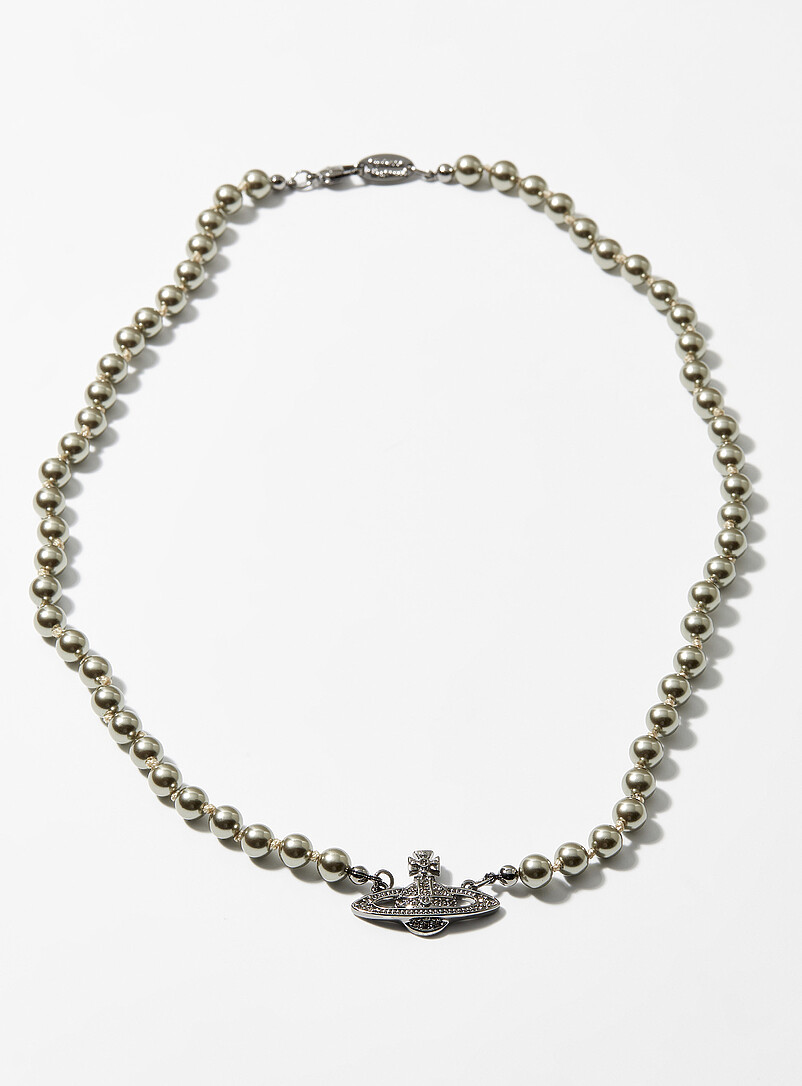 Bas Relief pearly bead necklace product image (primary)