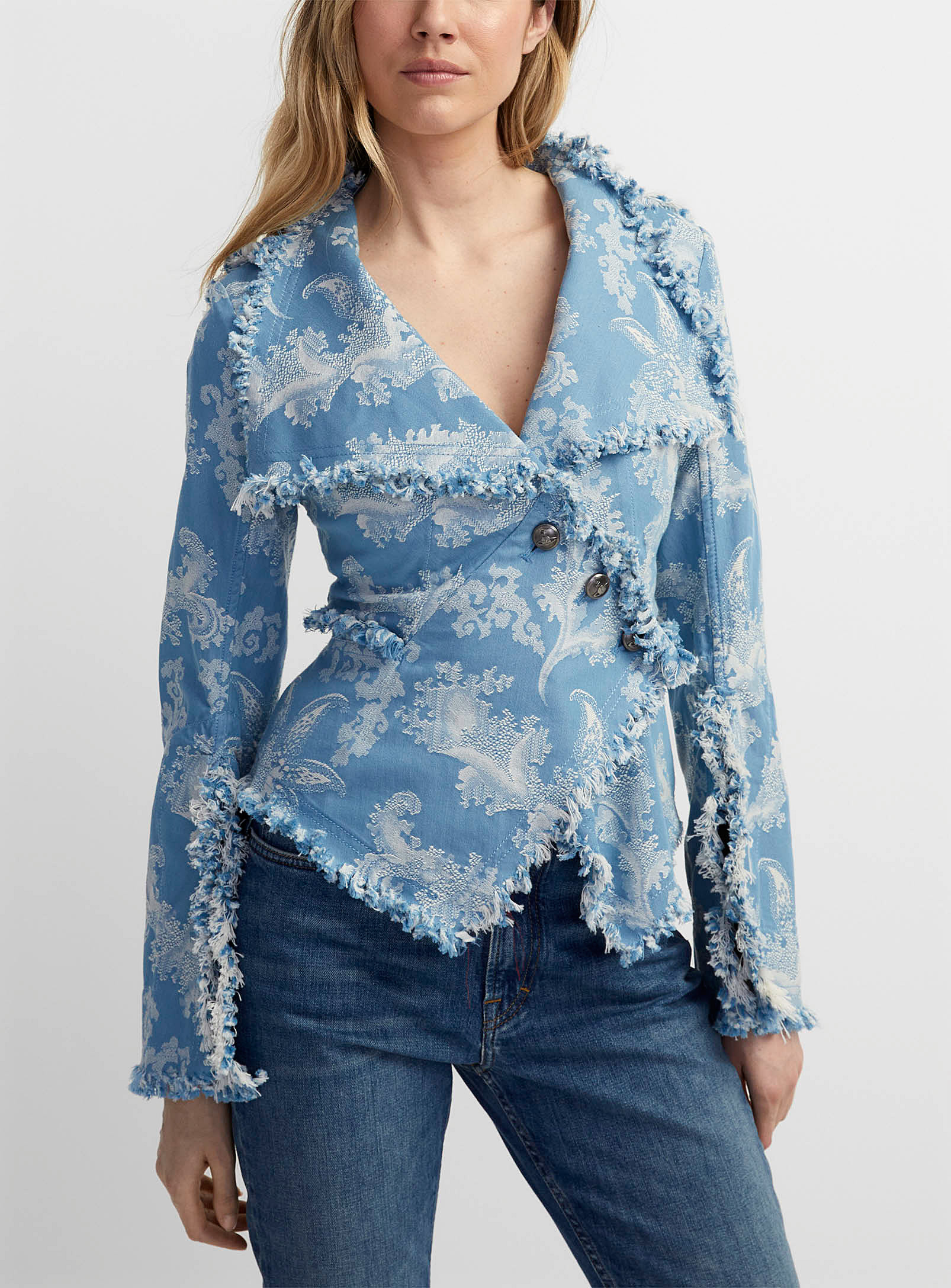 Shop Vivienne Westwood Worth More Asymmetrical Blazer In Blue