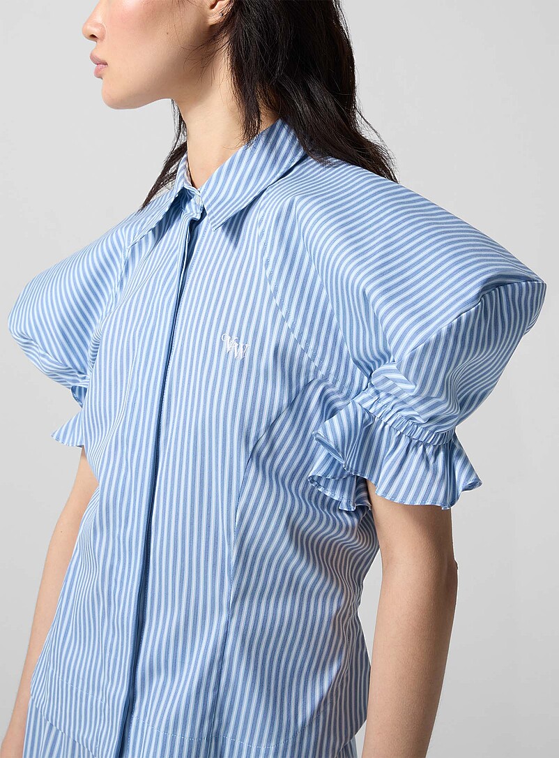 Gexy puff-sleeve striped shirt product image 2