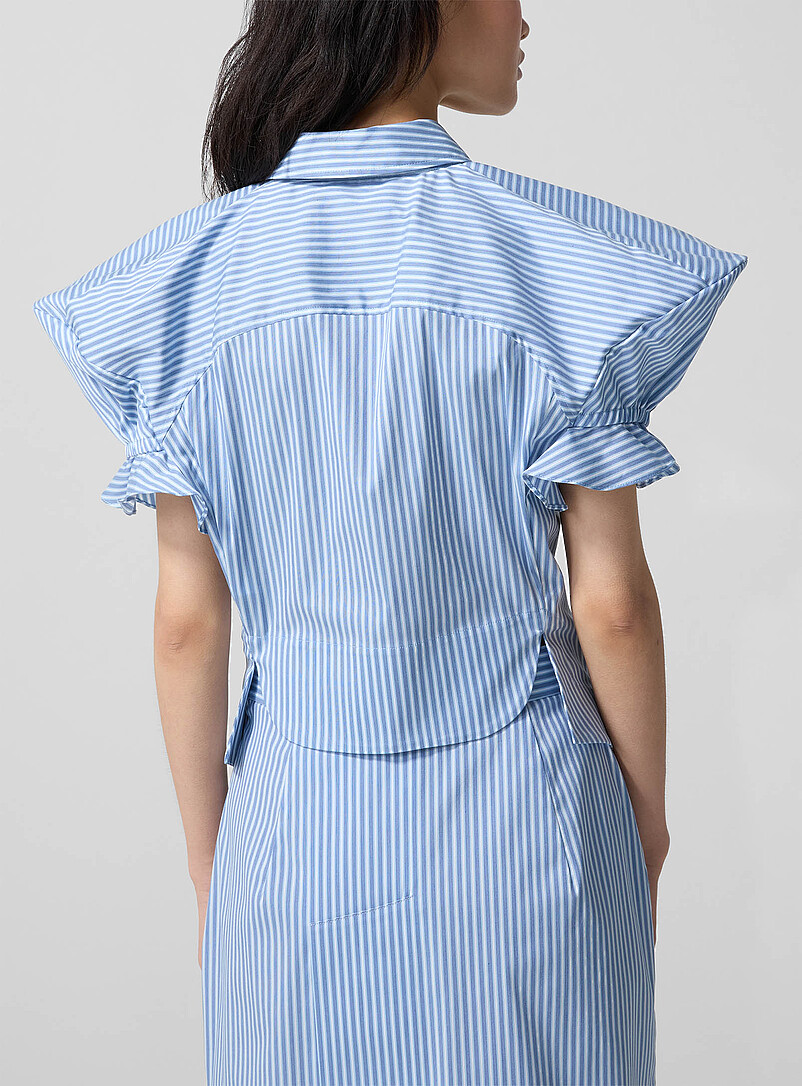 Gexy puff-sleeve striped shirt product image 3