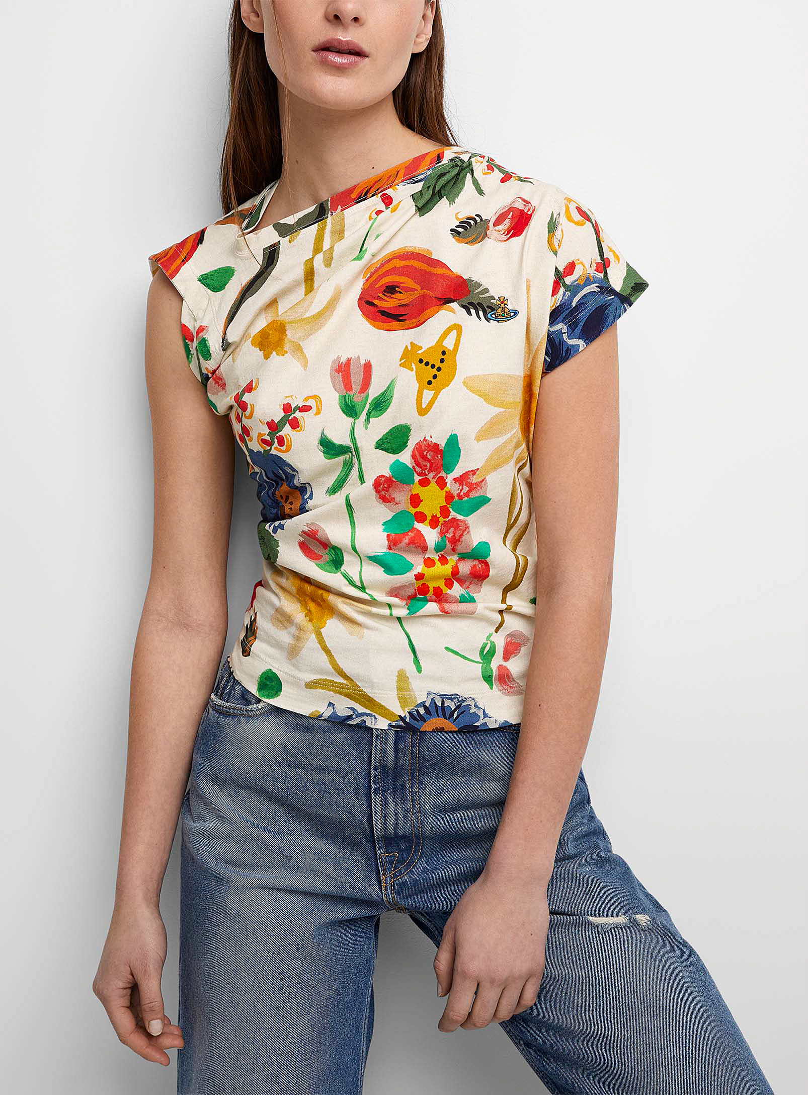 Vivienne Westwood Hebo Painted Flowers T-shirt In Assorted