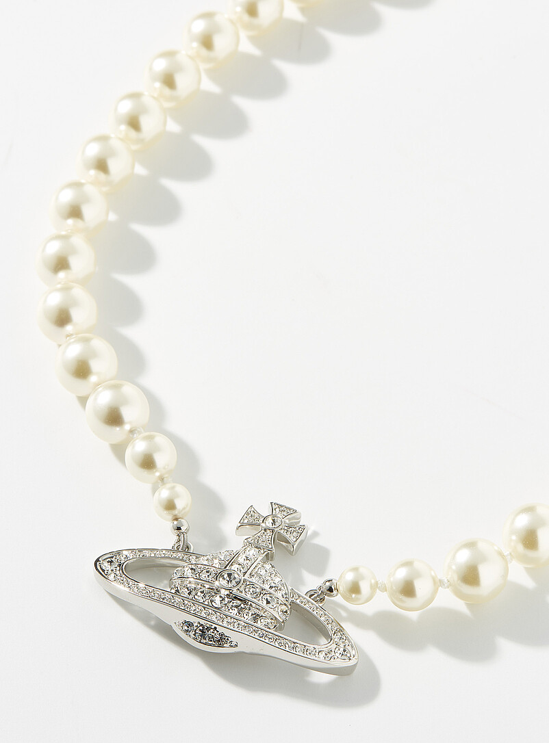 Crystals and pearls orb choker product image 2