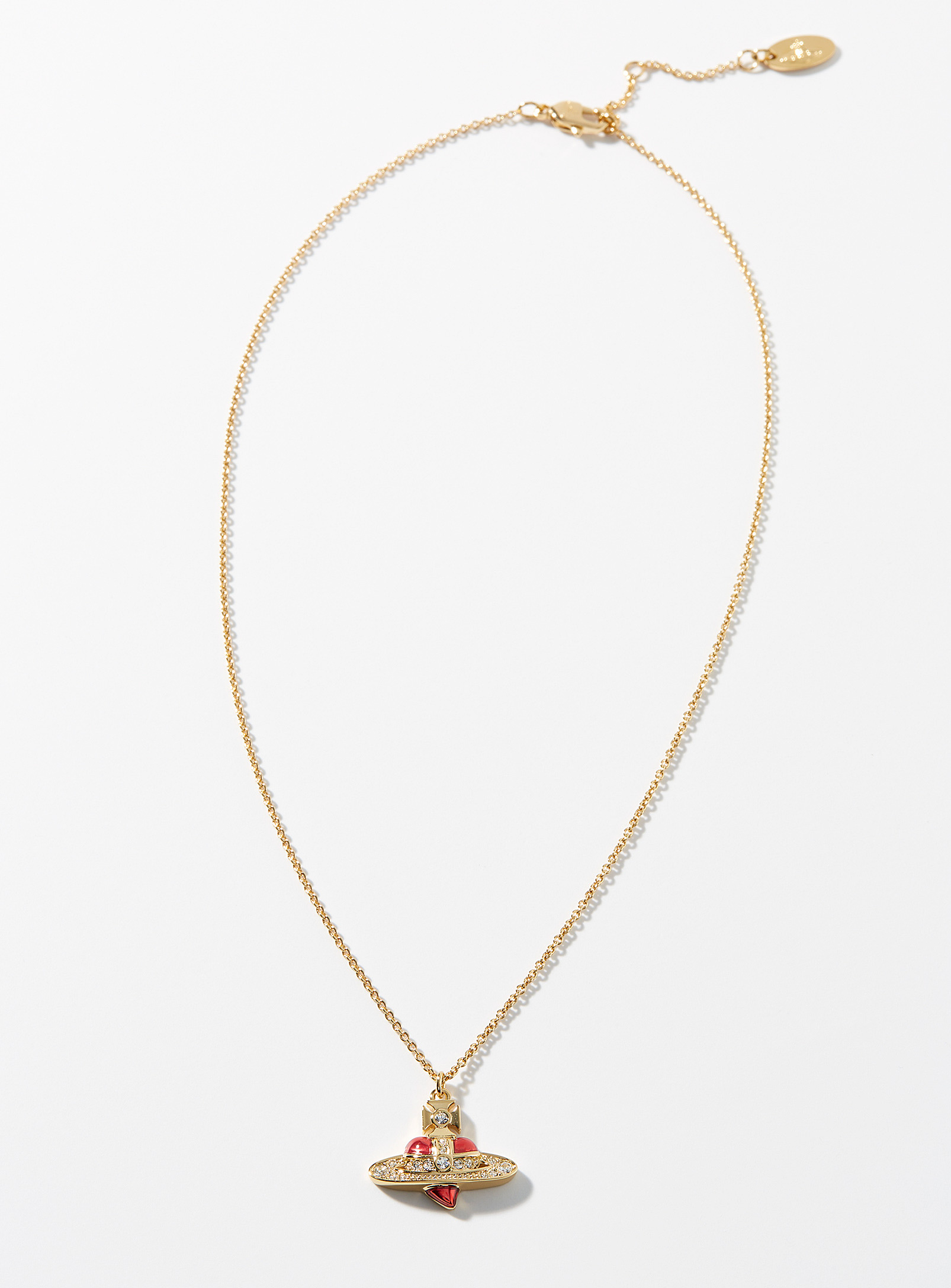 Vivienne Westwood New Diamante Pendant Necklace In Gold