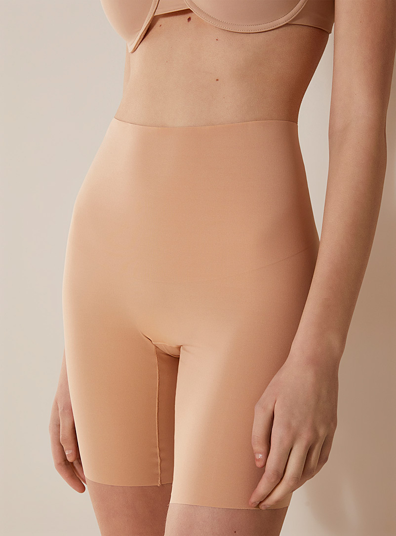 Siella Beige No-Show invisible body-shaping control short for women