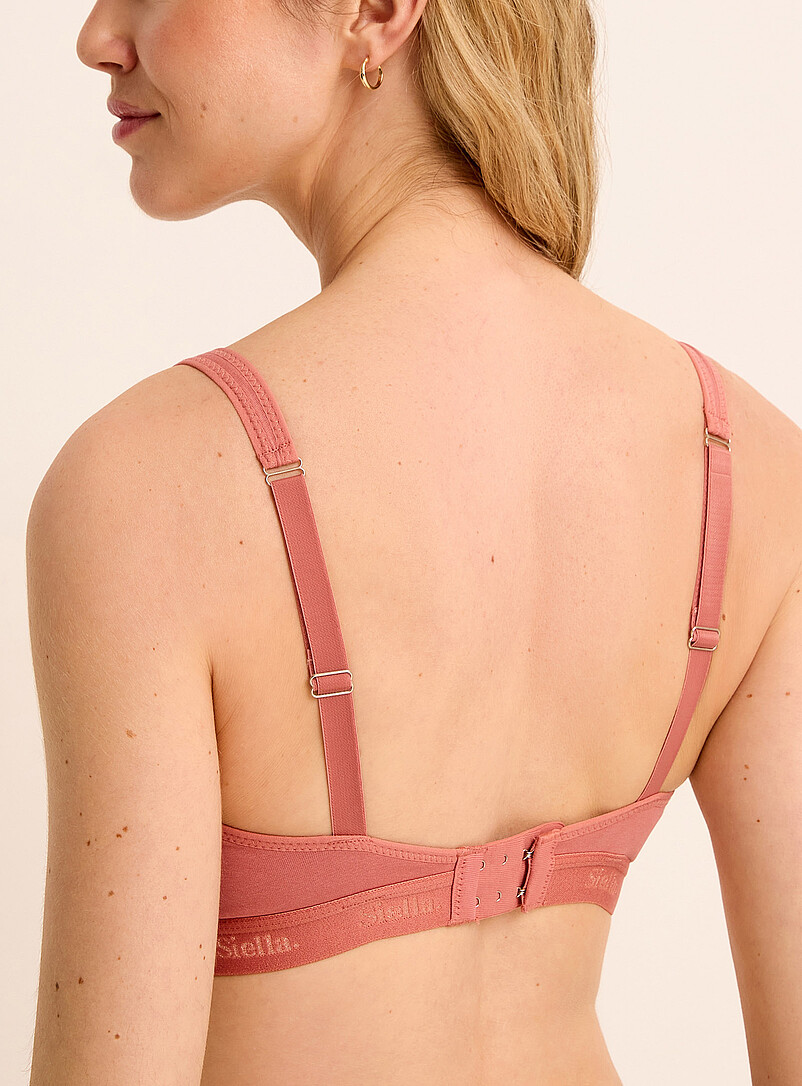 Siella: Le sans armature moul&eacute; uni Saumon - Corail pour femme