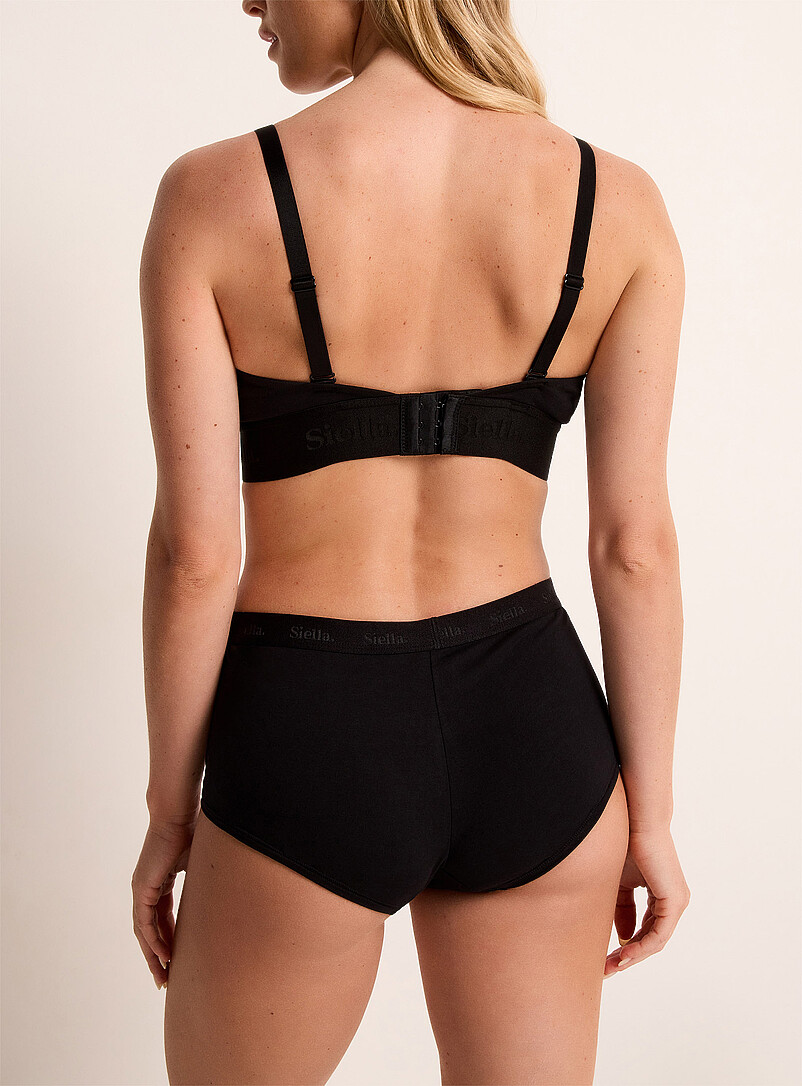 Siella: La gar&ccedil;onne extensible tout confort Coton biologique Noir pour femme