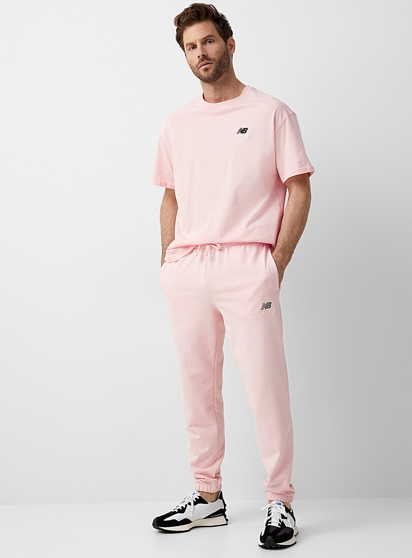New Balance Pink Terry-lined pastel joggers for men