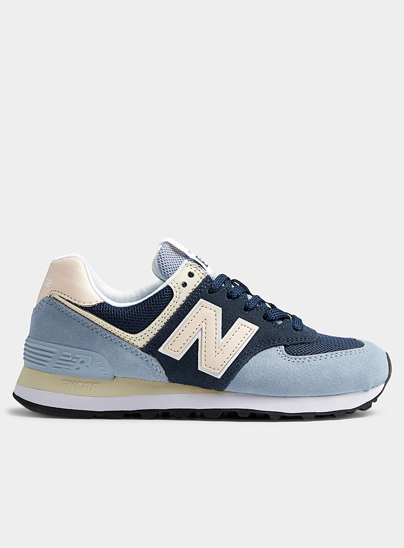 New Balance Patterned Blue Blue and peach 574 sneakers Women for women