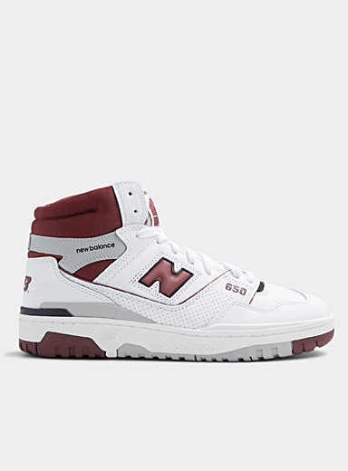 White and burgundy 650R sneakers Men | New Balance | Sneakers & Running ...