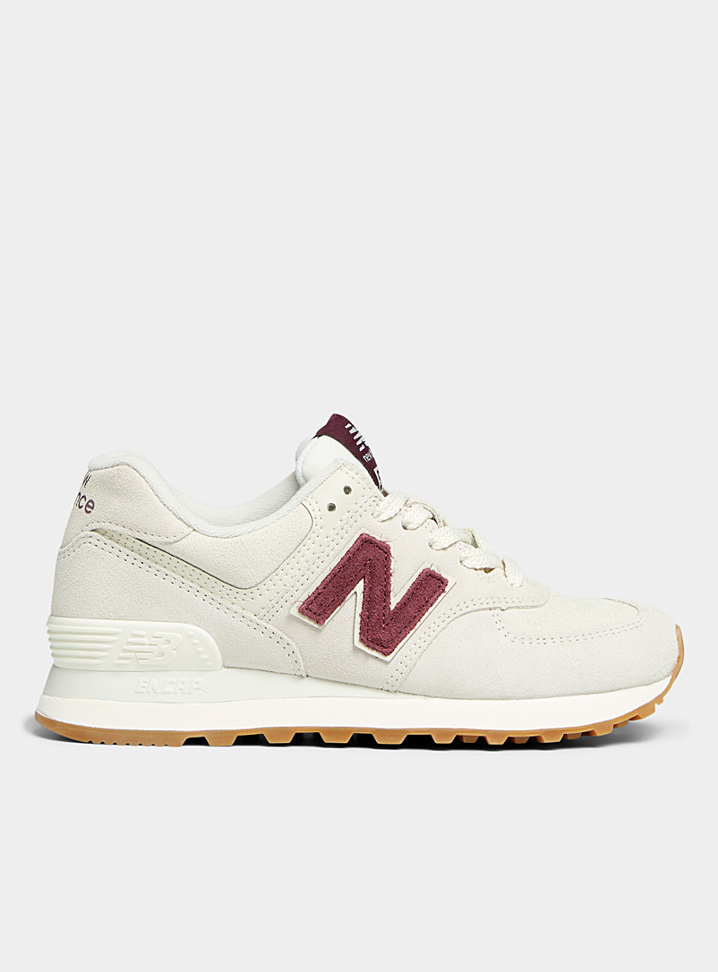 New Balance Ivory White Suede and mesh 574 sneakers Women for women