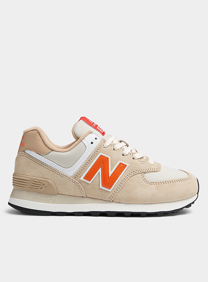 New Balance Cream Beige Suede and mesh 574 sneakers Women for women