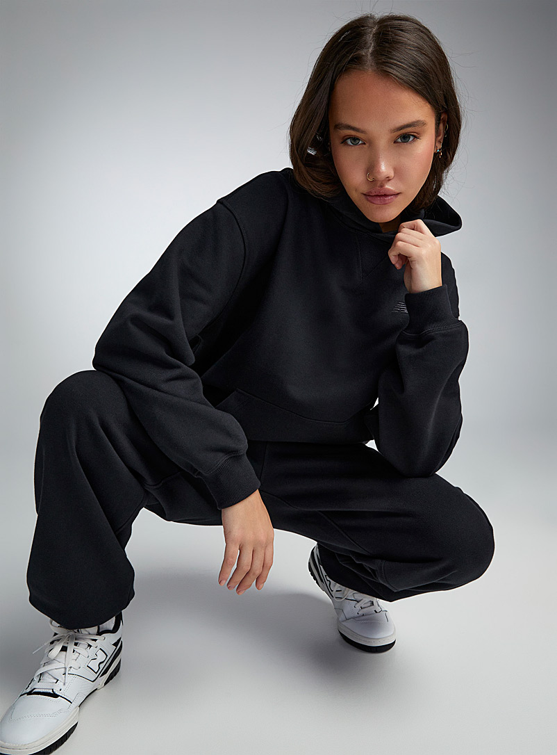 New Balance Black Logo pitch black hoodie for women