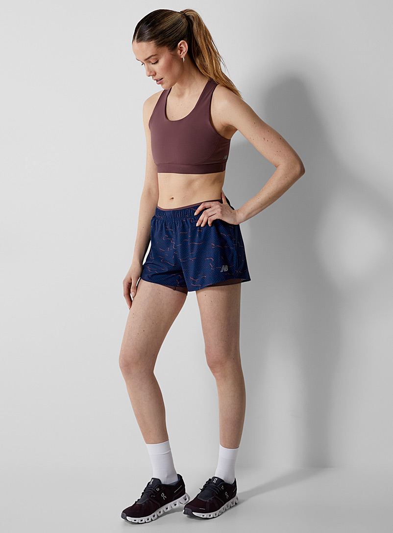 New Balance Patterned Blue RC 2-in-1 running short for women