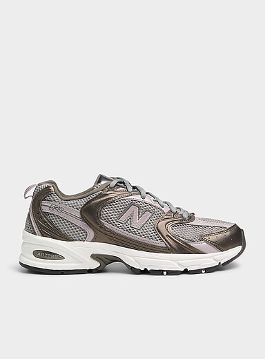 Satiny black and glossy purple 530 sneakers Women