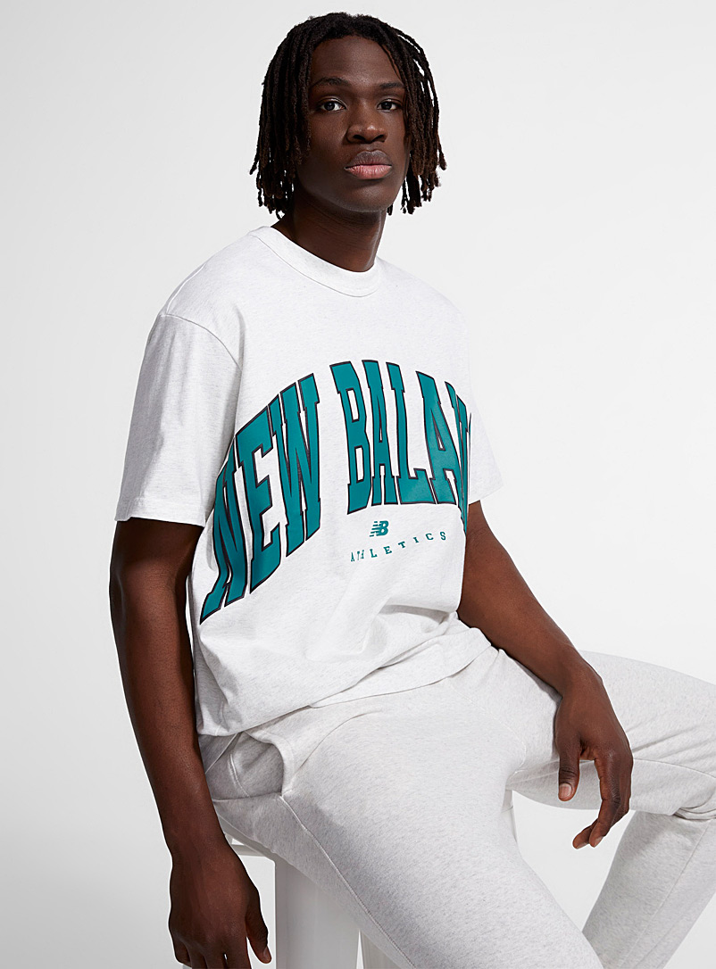 New Balance Grey Giant logo T-shirt for men