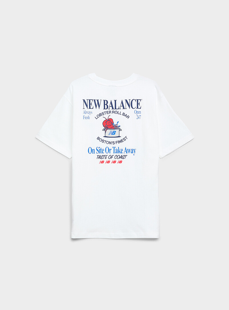 New Balance White Lobster Roll Bar graphic T-shirt for men