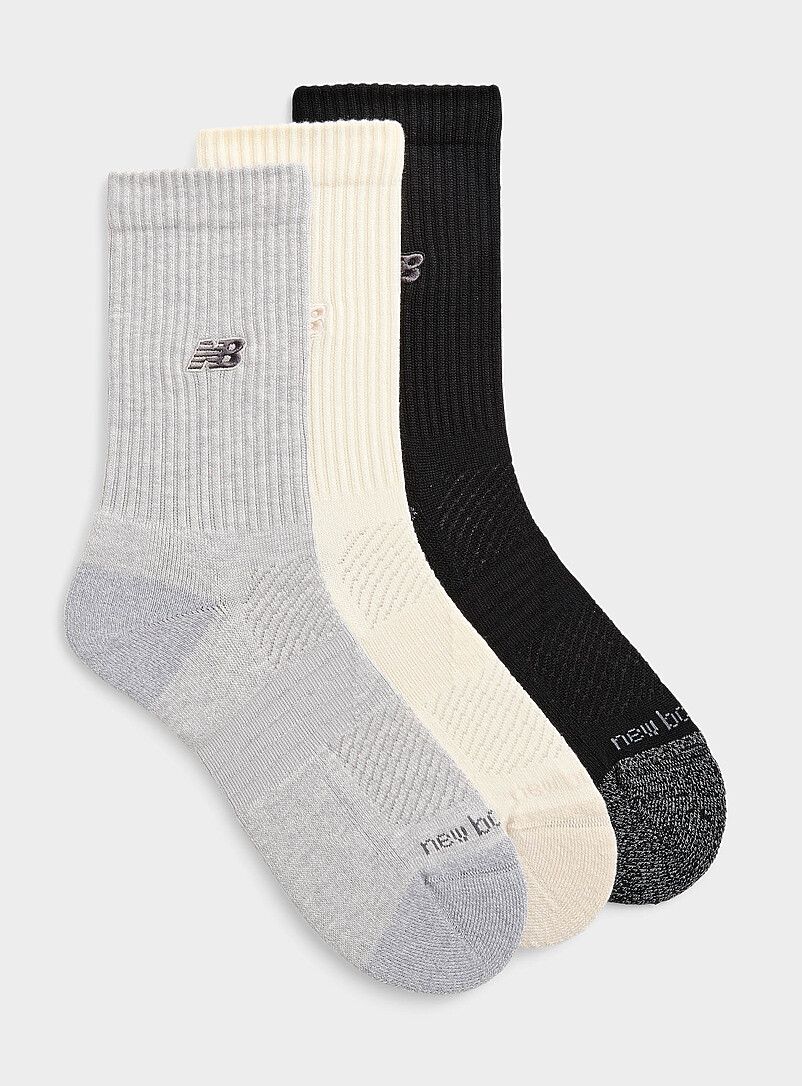 Embroidered-Logo Padded Ribbed Socks 3-Pack