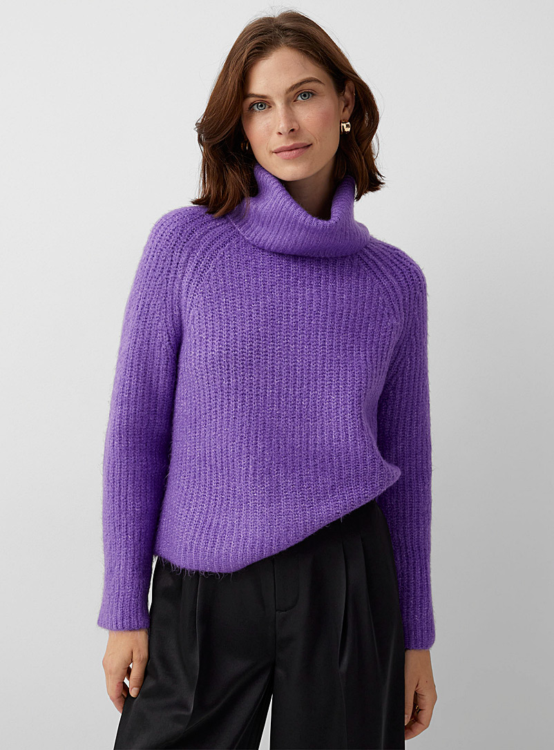 Contemporaine Lilacs Heathered ribbing turtleneck for women