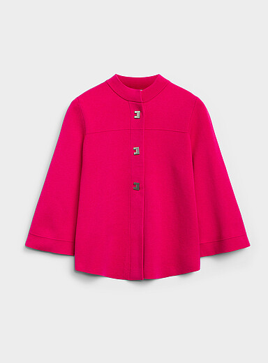 Le cardigan manches 3/4 boutons g&eacute;om&eacute;triques