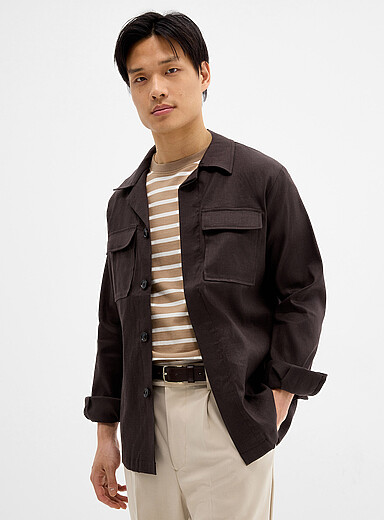Linen safari overshirt