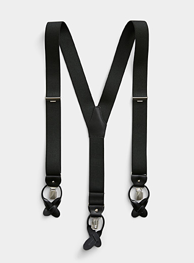 Leather-detail suspenders