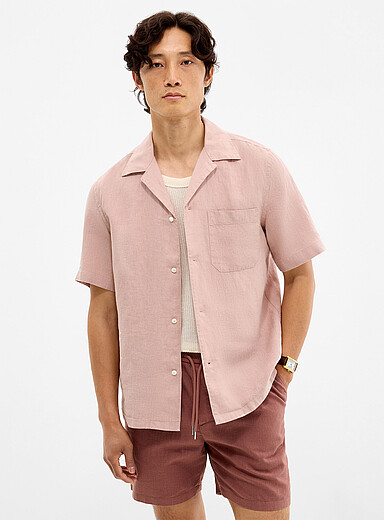 100% linen pastel camp shirt