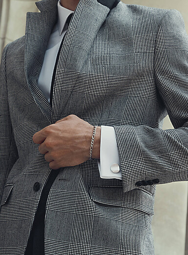 Round brushed-metal cufflinks