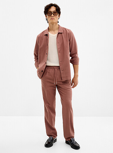Le pantalon coton et lin rose antique