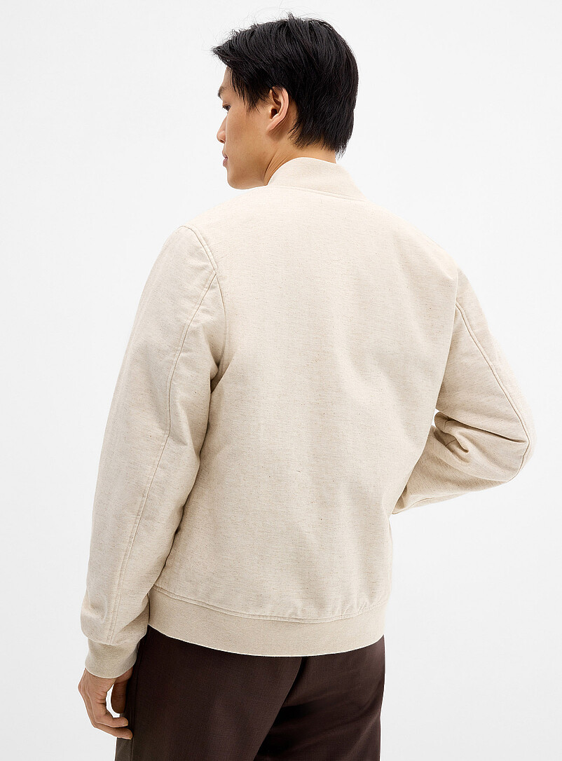 Profuomo Light Brown Natural heathered weft bomber jacket for men