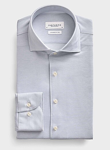 La chemise tricot japonais piqu&eacute; <b>Coupe ajust&eacute;e</b>