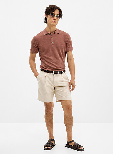 Le short toile brute &eacute;crue chin&eacute;e