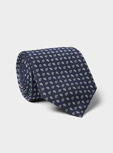 La cravate mini paisley marine
