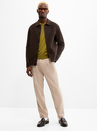 Profuomo Brown Espresso brushed felt jacket for men