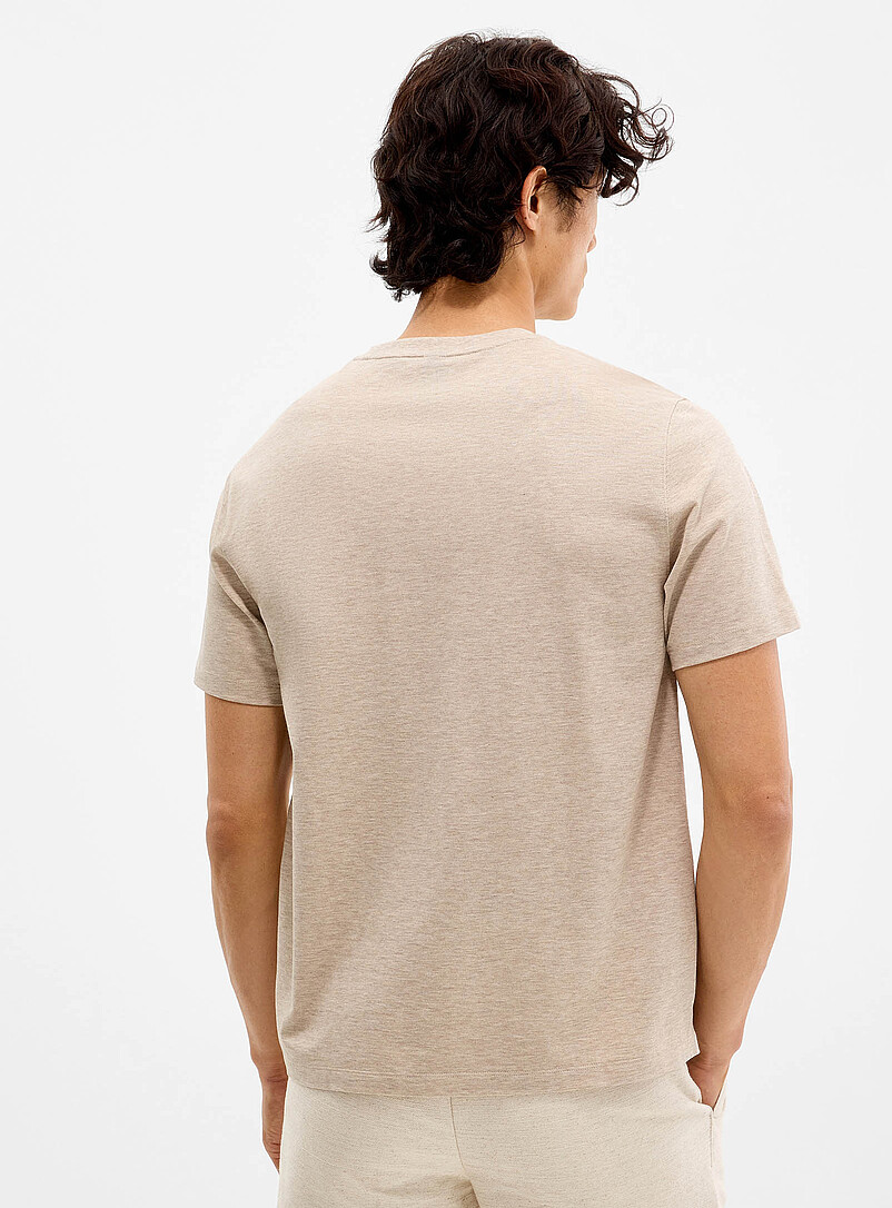 Profuomo: Le t-shirt jersey piqu&eacute; &eacute;pur&eacute; Taupe pour homme