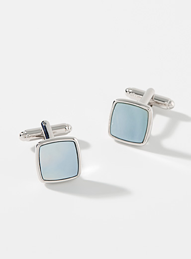 Pearly square cufflinks