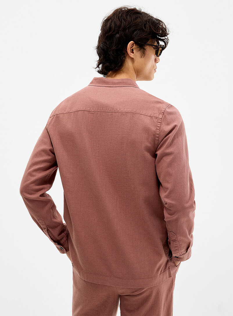 Dusty pink cotton and linen overshirt product image 2