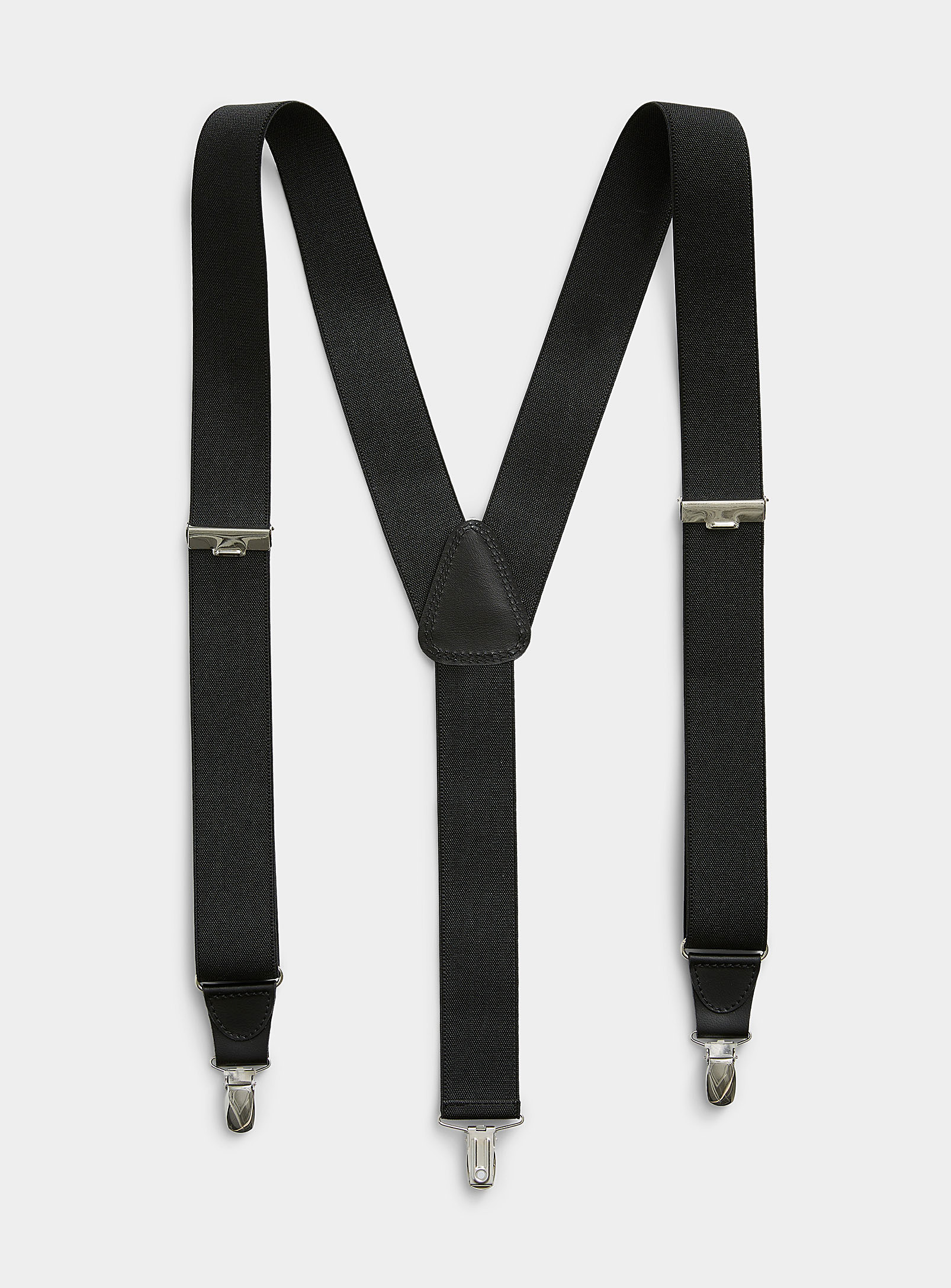 Profuomo Solid Suspenders In Black