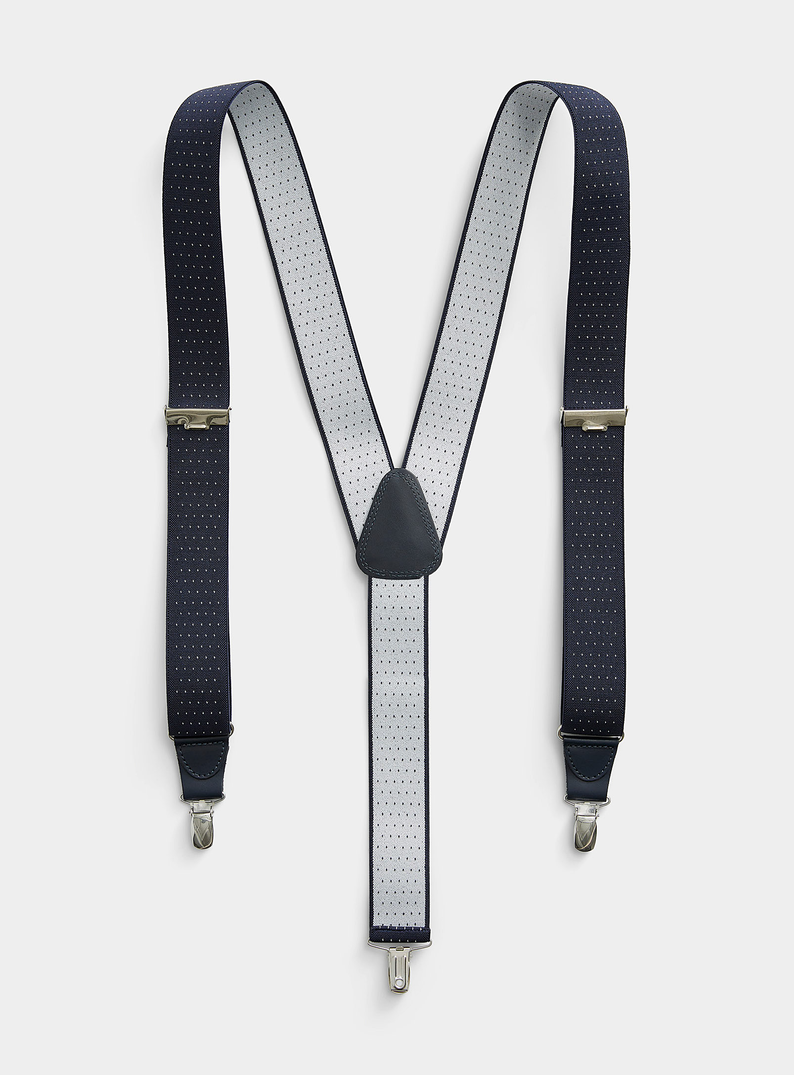Profuomo Micro-dotted Suspenders In Blue