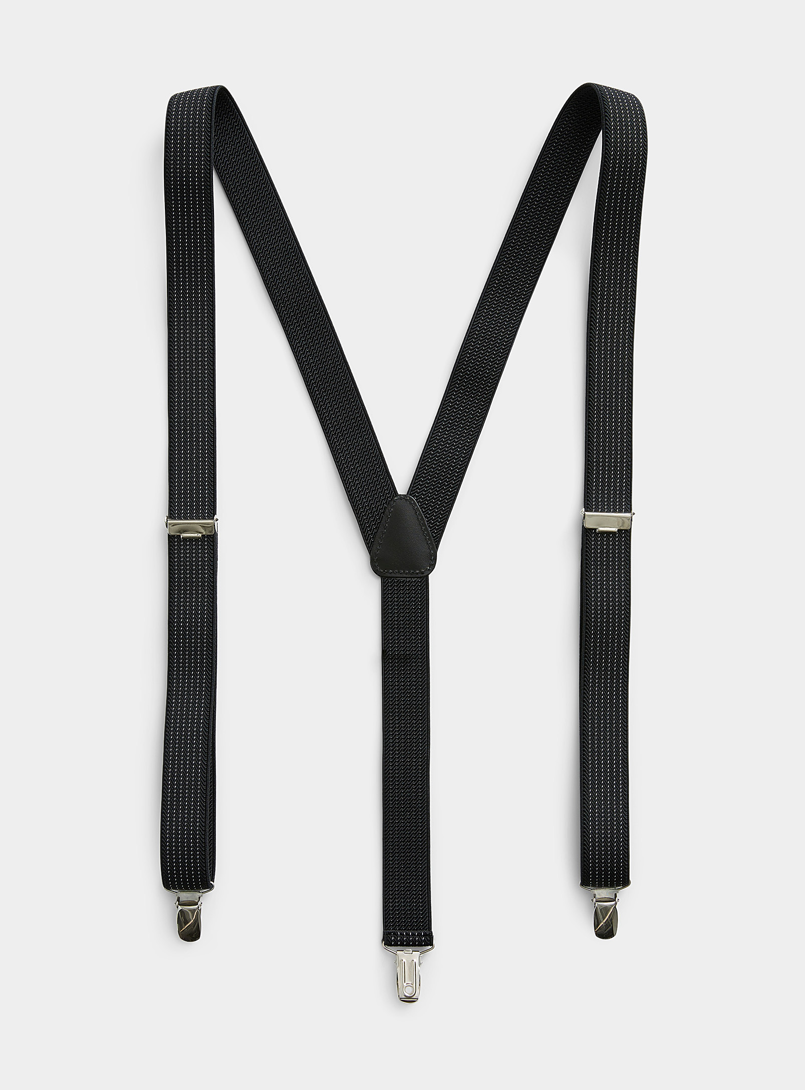 Profuomo Thin-stripe Suspenders In Black