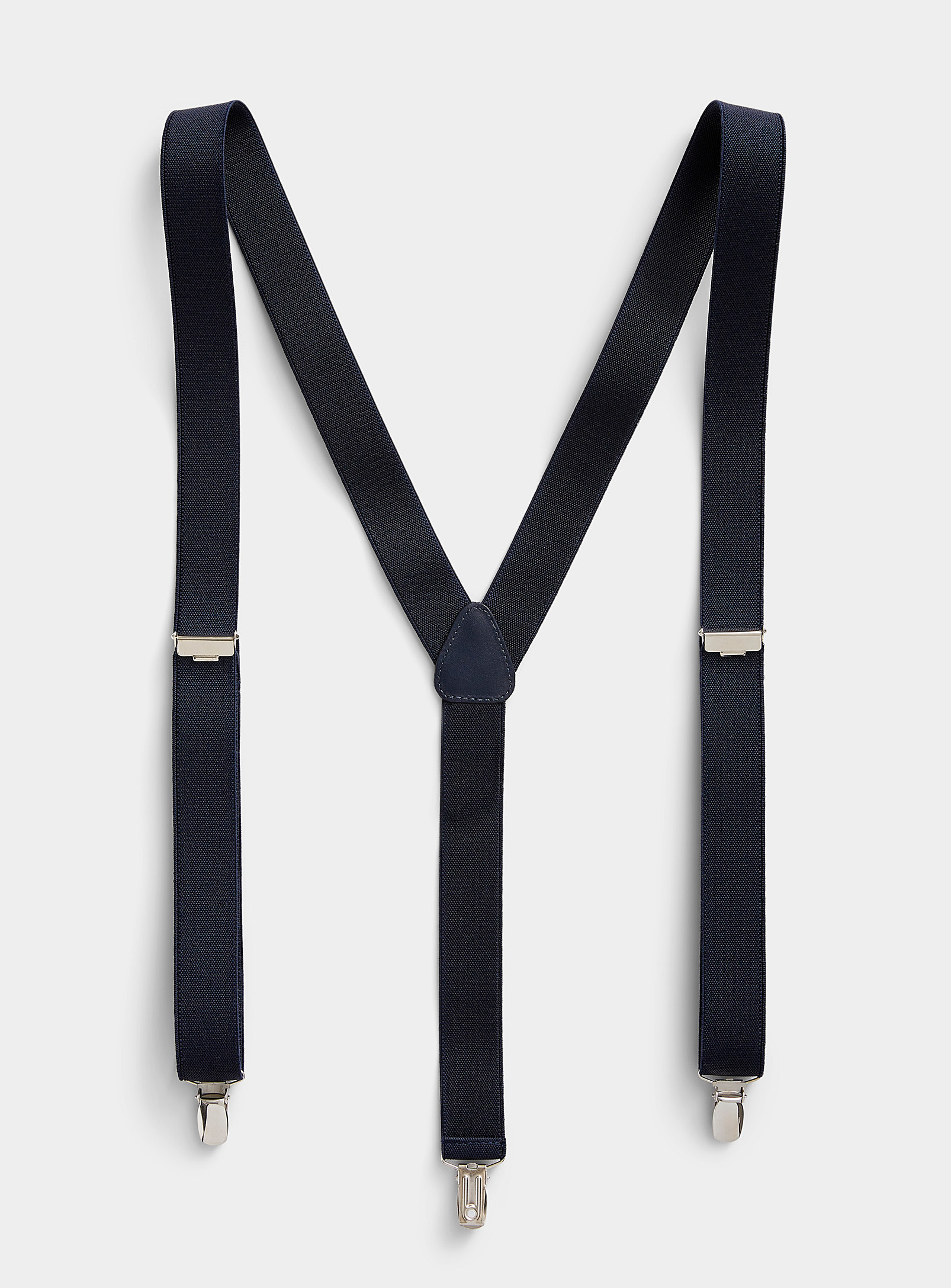 Profuomo Solid Thin Suspenders In Blue