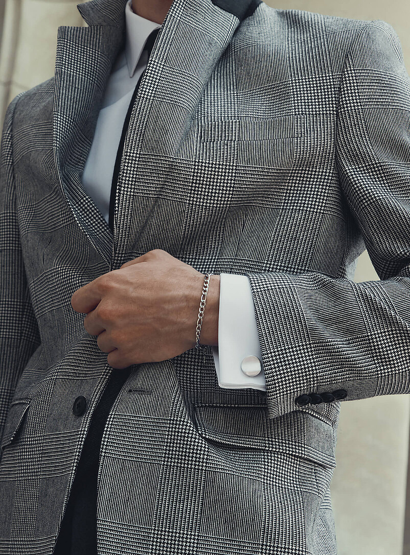 Round Brushed-Metal Cufflinks